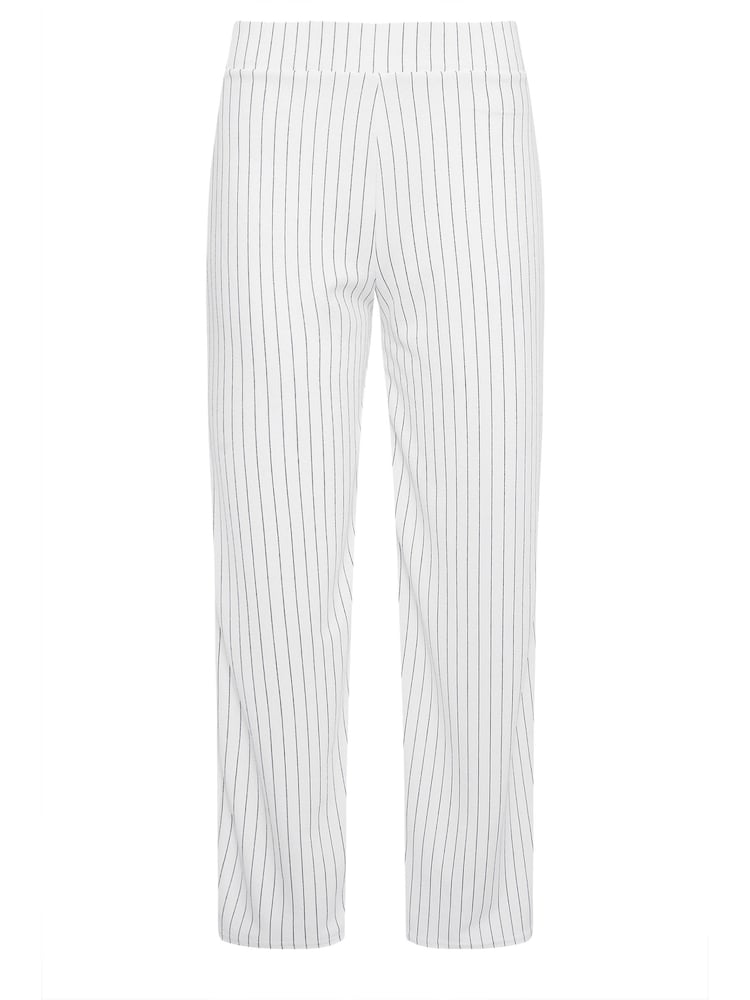PixieGirl Petite White Scuba Pinstripe Wide Leg Trousers - Image 5 of 5