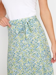 Blau - Pixiegirl Kurzgrösse Geblümter Midirock mit Gürtel - Bild 4 von 5