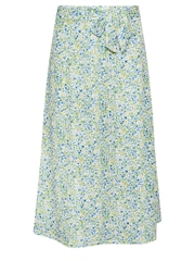 Blau - Pixiegirl Kurzgrösse Geblümter Midirock mit Gürtel - Bild 5 von 5