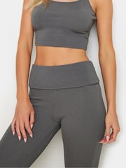 PixieGirl Petite Grey Fold Over Leggings - Image 4 of 5