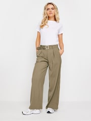 PixieGirl Petite Brown Belted Wide Leg Trousers - Image 1 of 5