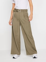 PixieGirl Petite Brown Belted Wide Leg Trousers - Image 2 of 5
