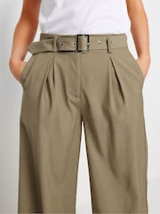 PixieGirl Petite Brown Belted Wide Leg Trousers - Image 4 of 5