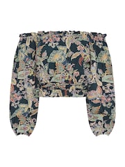 PixieGirl Petite Blue Bardot Top - Image 5 of 5
