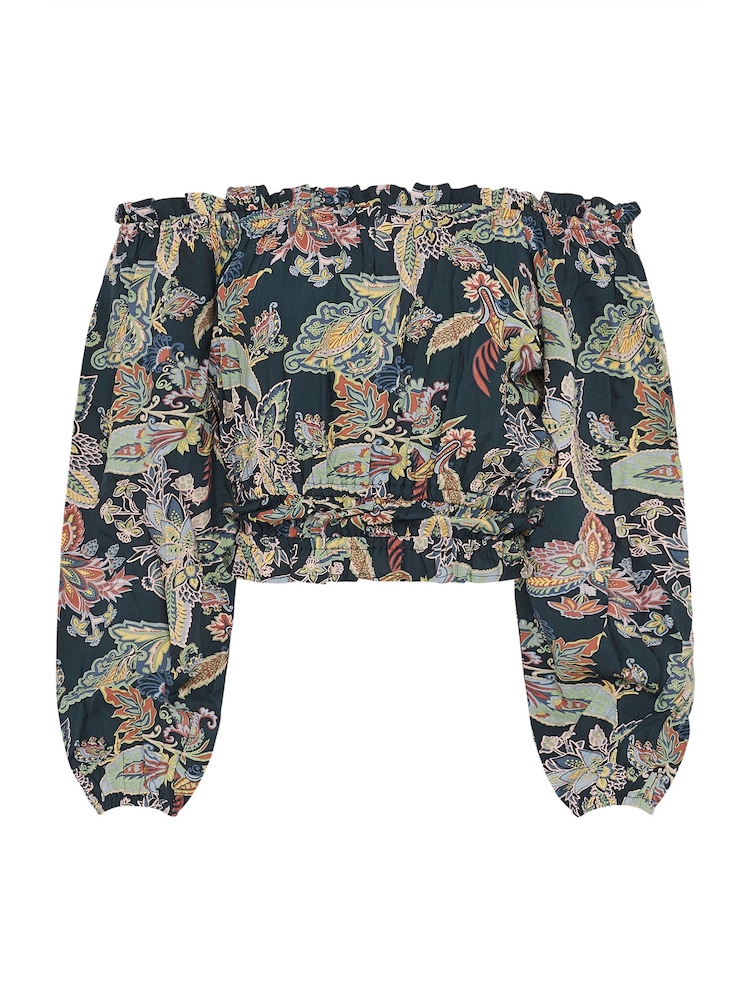 PixieGirl Petite Blue Bardot Top - Image 5 of 5