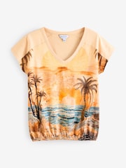 Yellow 100% Cotton Palm Tree T-Shirt - Image 1 of 5