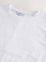 White Sleeveless Slub Fabric Vest 100% Cotton T-Shirt - Image 2 of 3