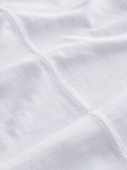 White Sleeveless Slub Fabric Vest 100% Cotton T-Shirt - Image 3 of 3