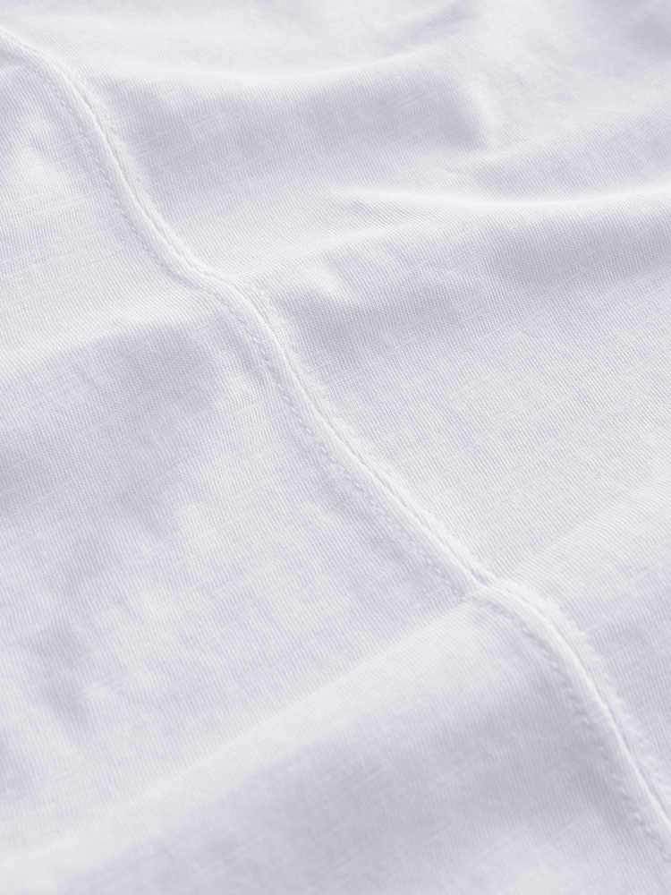 White Sleeveless Slub Fabric Vest 100% Cotton T-Shirt - Image 3 of 3