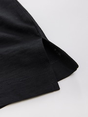 Black Sleeveless Slub Fabric Vest 100% Cotton T-Shirt - Image 4 of 4