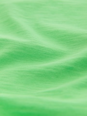Green Sleeveless Slub Fabric Vest 100% Cotton T-Shirt - Image 2 of 4