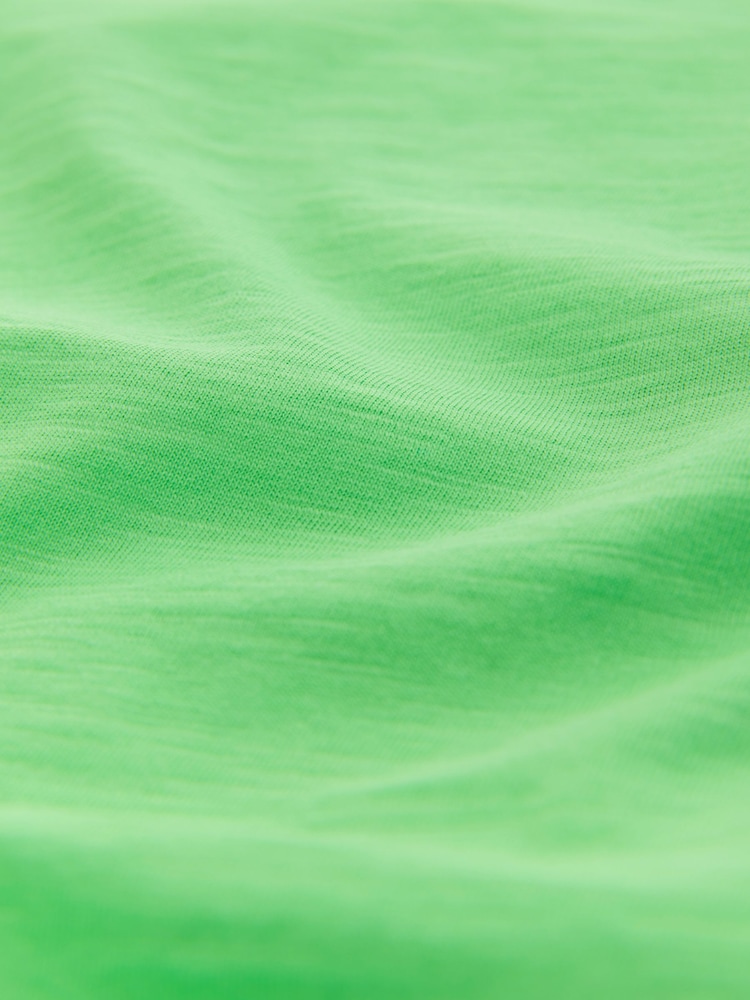 Green Sleeveless Slub Fabric Vest 100% Cotton T-Shirt - Image 2 of 4
