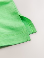 Green Sleeveless Slub Fabric Vest 100% Cotton T-Shirt - Image 4 of 4