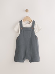 Carvão vegetal - Conjunto de macacão e macacão de tecido para bebês (0meses a2anos) - Imagem 1 de 1