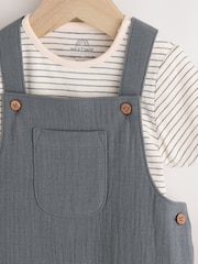 Charcoal Baby Woven Dungaree and Bodysuit Set (0mths-2yrs) - Image 4 of 7