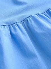 Blue 100% Cotton Jersy Dress With Puff Sleeve - Image 2 of 3