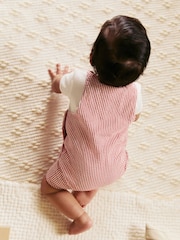 Listra vermelha - Conjunto de macacão e macacão de tecido para bebês (0meses a2anos) - Imagem 11 de 12
