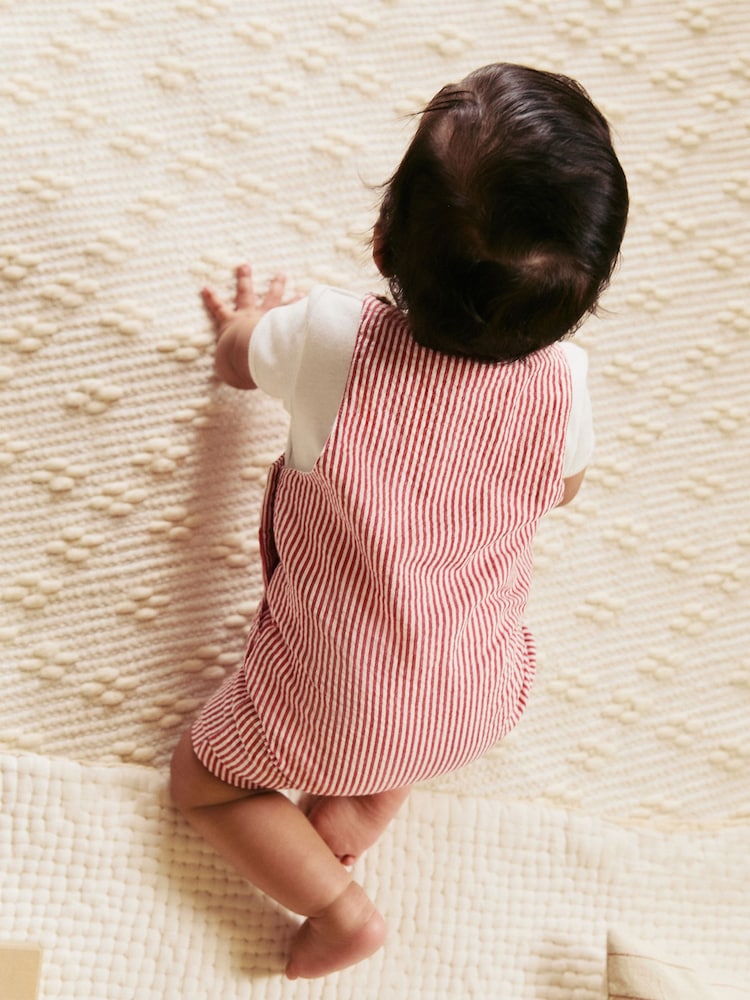 Red Stripe Baby Woven Dungaree and Bodysuit Set (0mths-2yrs) - Image 11 of 12