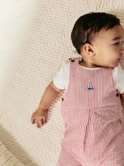 Listra vermelha - Conjunto de macacão e macacão de tecido para bebês (0meses a2anos) - Imagem 12 de 12