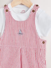 Listra vermelha - Conjunto de macacão e macacão de tecido para bebês (0meses a2anos) - Imagem 4 de 12
