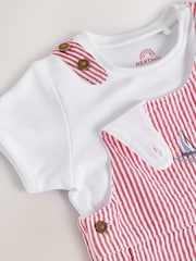 Listra vermelha - Conjunto de macacão e macacão de tecido para bebês (0meses a2anos) - Imagem 5 de 12