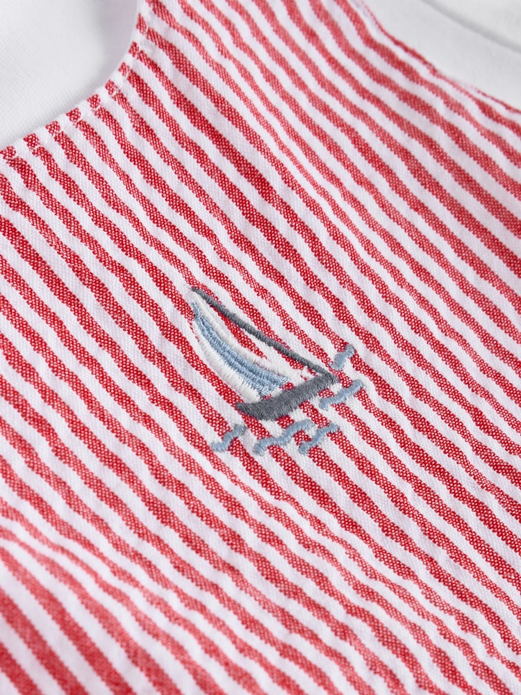 Red Stripe Baby Woven Dungaree and Bodysuit Set (0mths-2yrs) - Image 6 of 12