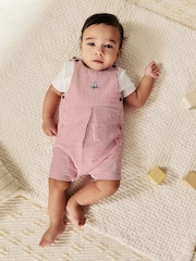 Listra vermelha - Conjunto de macacão e macacão de tecido para bebês (0meses a2anos) - Imagem 9 de 12