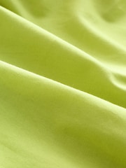 Khaki Green 100% Cotton Jersy Dress With Puff Sleeve - Image 2 of 4