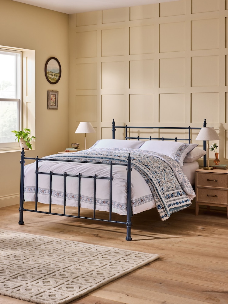 Nina Campbell Launay Navy Metal Bed - Image 1 of 5