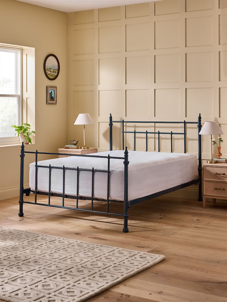 Nina Campbell Launay Navy Metal Bed - Image 2 of 5