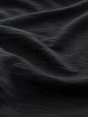 Black Bubble Hem 100% Cotton T-Shirt With Short Sleeves - Image 2 of 3