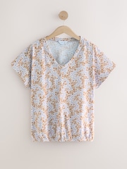 Multi All-Over Printed Bubble Hem 100% Cotton T-Shirt - Image 1 of 3