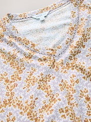 Multi All-Over Printed Bubble Hem 100% Cotton T-Shirt - Image 2 of 3