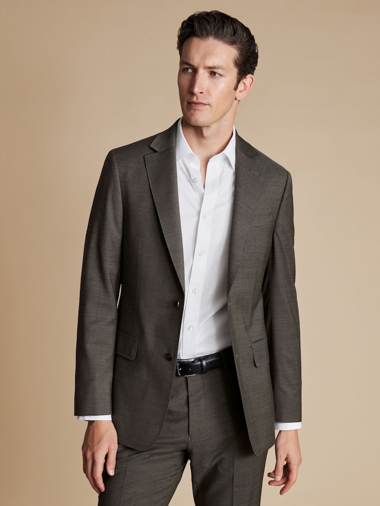 Charles Tyrwhitt Grey Tropical Slim Fit Jacket - Image 1 of 4