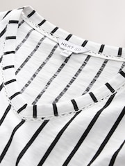 Ecru White Bubble Hem 100% Cotton T-Shirt - Image 3 of 3