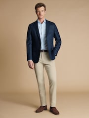 Charles Tyrwhitt Blue Twill Wool Texture Jackets - Image 3 of 5