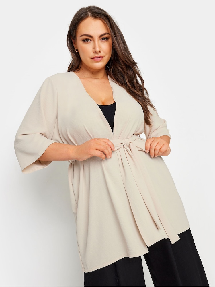 Blanco - Kimono con cintura anudada limitada de Yours Curve - Imagen 1 de 1 Blanco - Kimono con cintura anudada limitada de Yours Curve - Imagen 1 de 1