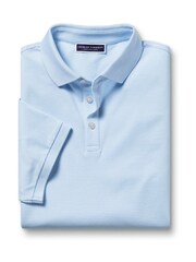 Charles Tyrwhitt Blue Short Sleeve Cotton Stretch Stripe Pique Polo Shirt - Image 3 of 5