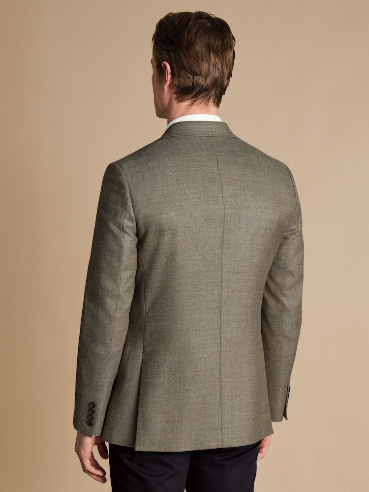 Charles Tyrwhitt Natural Twill Wool Textured Jacket - Image 2 of 5