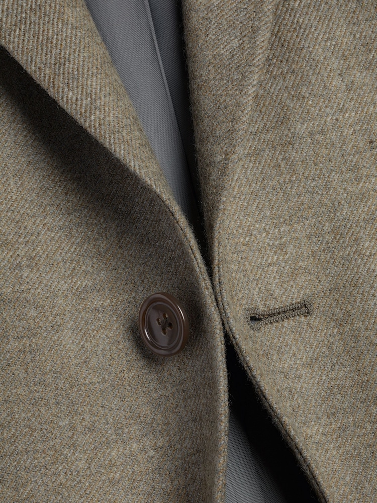 Charles Tyrwhitt Natural Twill Wool Textured Jacket - Image 5 of 5