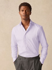 Сиренево-фиолетовый - 100% Cotton Textured Twill Shirt - Изображение 4 из 10