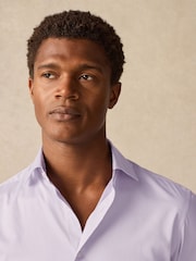 Сиренево-фиолетовый - 100% Cotton Textured Twill Shirt - Изображение 5 из 10