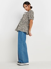 PixieGirl Petite Brown Leopard Print Tie Front Top - Image 2 of 5