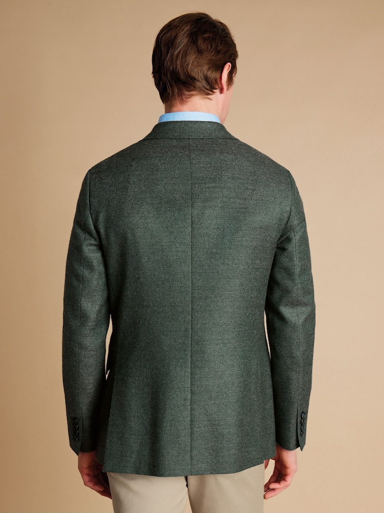 Charles Tyrwhitt Green Twill Wool Texture Jackets - Image 2 of 5