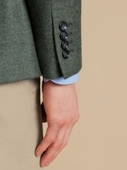 Charles Tyrwhitt Green Twill Wool Texture Jackets - Image 4 of 5