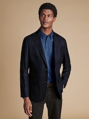 Charles Tyrwhitt Blue Twill Wool Texture Jacket - Image 1 of 5