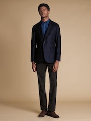 Charles Tyrwhitt Blue Twill Wool Texture Jacket - Image 3 of 5