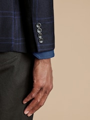 Charles Tyrwhitt Blue Twill Wool Texture Jacket - Image 4 of 5