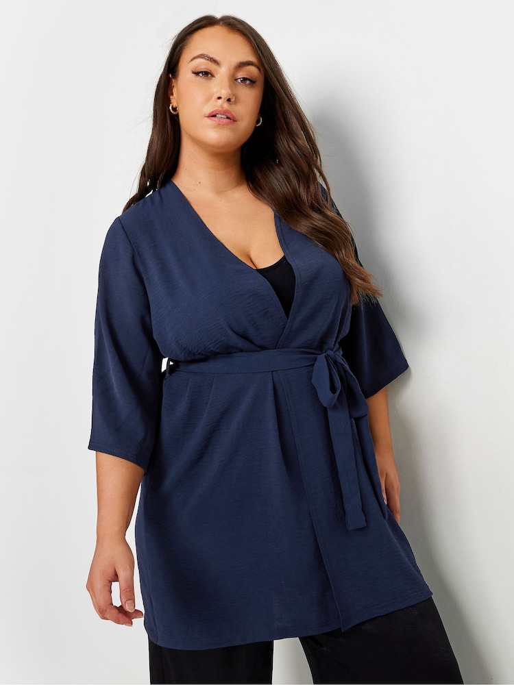 Azul - Kimono con cintura anudada limitada de Yours Curve - Imagen 1 de 5 Azul - Kimono con cintura anudada limitada de Yours Curve - Imagen 1 de 5