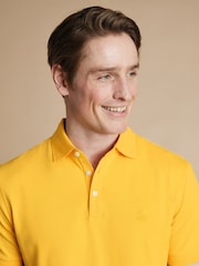 Charles Tyrwhitt Yellow Short Sleeve Cotton Stretch Pique Polo Shirt - Image 2 of 5